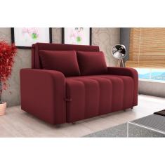 Sofá Cama Amora Veludo Vinho E432 - Matrix