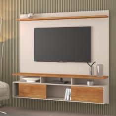 Painel para TV até 55 Polegadas 2 Portas Padova Viero - Off White/Mel