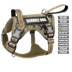 WINSEE Peitoral Tático para Cães, Antipuxão, com Alça e Molle, Colete de Serviço Militar para Cães Médios e Grandes