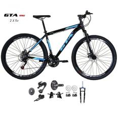 Bicicleta Aro 29 Gta Start Kit 2x9 Gta Sunrun Freio Disco K7 11/36 Pedivela 24/38d Garfo Com Trava - Preto/azul Tam.15.5