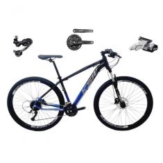 Bicicleta Aro 29 Ksw Xlt Câmbio Traseiro Shimano Deore E Altus 27v Freio Hidráulico Garfo Trava - Preto/azul Tam.15