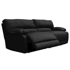 Sofá 2 Lugares Reclinável Elétrico Asmará 174cm Couro Preto - Gran Bel