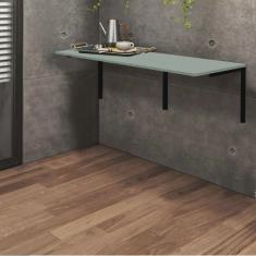 Mesa Suspensa de Estudos Parede 120cm Escritório Suporte Preto mdf Verde Oliva - Ahz Móveis