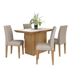 Conjunto Sala De Jantar Beatriz 4 Cadeiras Cinamomo - Móveis Arapongas