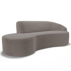 Sofá Living 3 Lugares 230cm Braço Direito Mozart D06 Bouclê Bege Escuro - Mpozenato