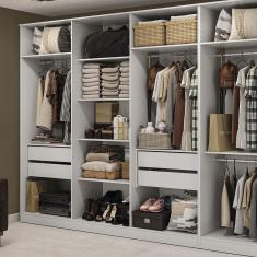 Guarda-roupa Closet 4 Gavetas Kapperberg Adapt Branco 237cm