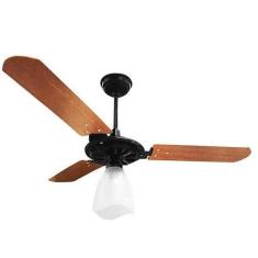 Ventilador de Teto Yris 150w e 180w Preto Pás Mogno Ventex, 110V