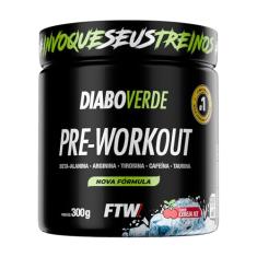 FTW Pré-Treino Diabo Verde em Pó com Cafeína, Aminoácidos Beta‑Alanina e Arginina para Treinos e Atividades Físicas - Pote 300 g (Cereja Ice)