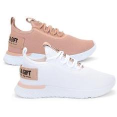 Combo 2 Pares Tênis Feminino Esportivo para Academia Treino Caminhada BF Shoes-Feminino