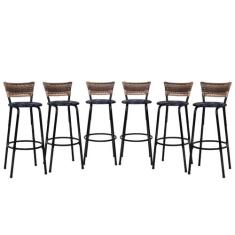 kit 6 Banquetas Bancos Cadeiras Para Cozinha Gourmet Alta Area Lazer B