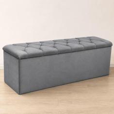 Recamier Baú King 195cm Estofado Veludo Decorativo para Quarto Bela do