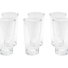 Jogo 6 Copos Água Suco Vidro Conjunto 350Ml 14 X 7