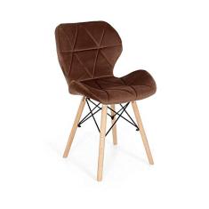 Cadeira Charles Eames Eiffel Slim Veludo Estofada - Marrom