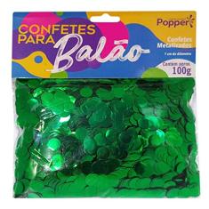 Confete Metalizado para Balão Redondo Verde - 100g