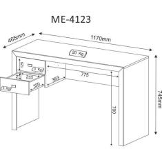 Mesa Escrivaninha 2 Gavetas Me4123 Rústico - Tecno Mobili