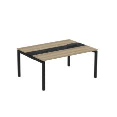 Mesa Plataforma Dupla com Pé de Aço para Coworking 150x120 Pdc15/12/2p Noce Naturalle/Preto