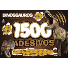 Livro - Dinossauros - Prancheta para colorir com 1500 adesivos