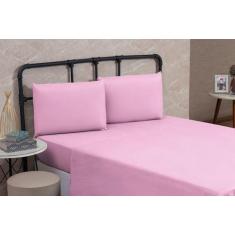 Jogo de Cama Box King Size 04 Peças Liso 100% Algodão Linha Prime Perc