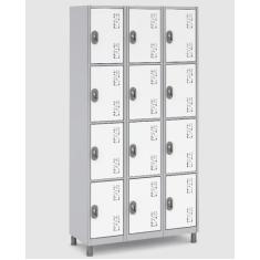 Guarda Volumes de Aço com 12 Portas para Academia - W3, Branco
