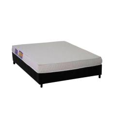 Conjunto Box Casal: Colchão Espuma Ortobom D23 Light Saúde + Base CRC Suede Black (138x188)