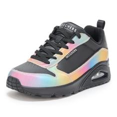 Skechers Tênis feminino opalescente, Preto/preto, 36