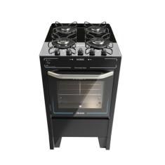 Fogão de Piso 4 Bocas Mesa de Vidro com Acendimento Total Horus Top Control Preto - Braslar