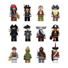 Kit 12 Bonecos Piratas Do Caribe Miniaturas Blocos De Montar