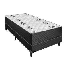 Cama Box Solteiro Conjugada Unyco D28 Ortopédico Floral e Preta - FÁBR