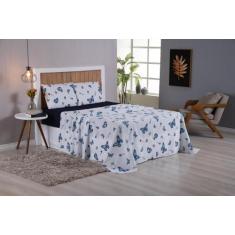 Jogo De Cama King Lençol 4 Peças Percal Estampado 200 Fios - Bela Casa