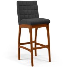 Banqueta Alta Para Cozinha Sala De Jantar Fixa Mila L02 Bouclê Preto - Lyam Decor