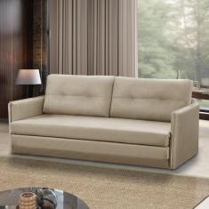Sofá Cama 2 lugares 1,50m Luisa Suede Bege Adonai Estofados
