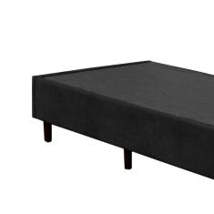Base Box Blindado Solteiro AColchoes Suede Preto 40x88x188