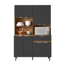 Kit Cozinha 8 Portas 1 Gaveta Albany Carvalho Grafite