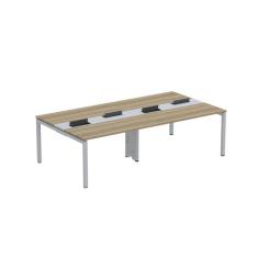 Mesa de Plataforma Dupla para 4 Pessoas Corporativa 130X140/4P PDC13/14/4P Noce Naturalle/Cinza