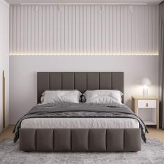 Cama Base Box Baú Casal Uvaia CabeCasa MadeiraMadeira Capuccino