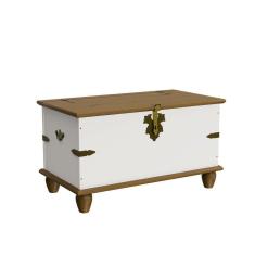 Baú Retrô Off White-nogueira Organizador De Brinquedos