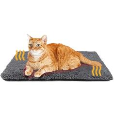 Cama de gato autoaquecedora tapete de cachorro 74 x 48 cm almofada térmica extra quente para animais de estimação internos e externos com capa removível, parte inferior antiderrapante lavável
