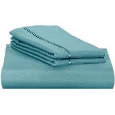 Jogo de Lençol Super King Percal Flex 3 Peças 400 Fios c/ Ponto Palito