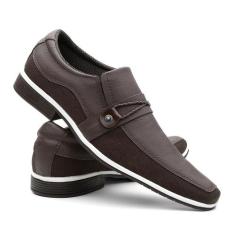 Sapato Social Thor Masculino Venetto Bico Quadrado Conforto, 42, Marro