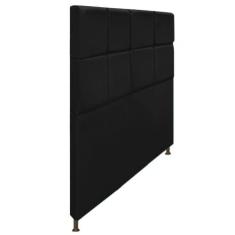 Cabeceira Estofada Damares 160 cm Queen Size Com Botonê Suede Preto - 