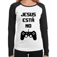 Baby Look Raglan Jesus está no controle Manga Longa - Foca na Moda, Br
