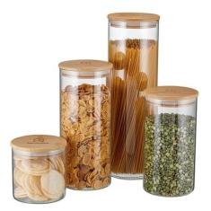 Potes Herméticos Porta-Mantimentos-Tampa de Bambu Electrolux, 500ml, 1