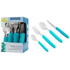 Faqueiro Tramontina Carmel 23499/025 24 Peças, Turquesa, 24