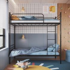 Beliche Solteiro em Ferro James 201cm X 190cm 96cm