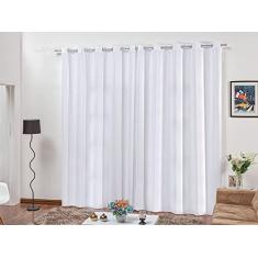 Cortina Varão Microfibra Branca 4,00x2,50 Sala Quarto