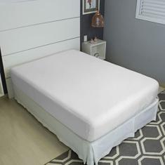 Lençol Avulso Com Elástico Solteiro Liso Malha 100% Algodão (White)