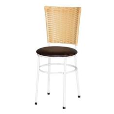 Cadeira Branca Para Cozinha Hawai Palha - Lamar Design, Marrom