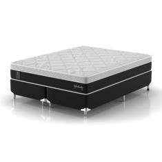 Conjunto Cama Box Queen Sofisticato 1,58x1,98x0,65m Montreal Cinza