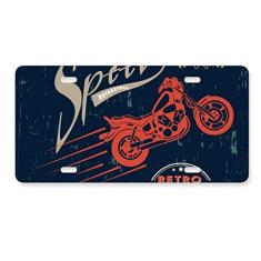 DIYthinker Etiqueta de aço inoxidável para decoração de placa de licença de motocicleta mecânica
