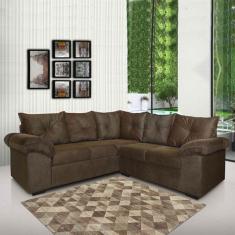 Sofá De Canto Cannes 5 Lugares Mamflex Marrom